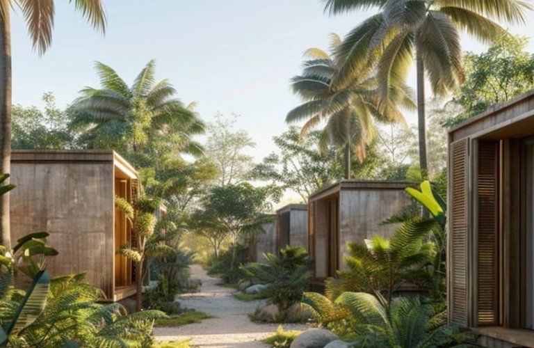 185.Create a sustainable eco-resort project