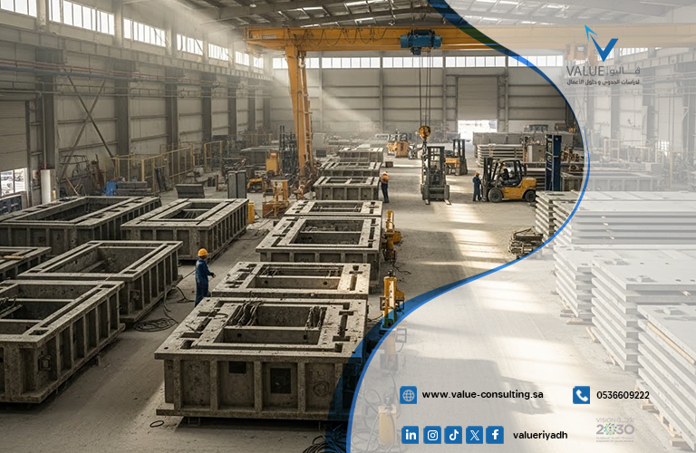 دراسة جدوى مصنع منتجات خرسانية مسبقة الصنع